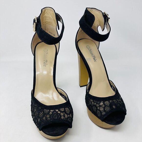 Dream‎ Paris Womans  Black Stiletto 5.5” Shoes, Open Toe, Ankle Strap Size 10 - Picture 11 of 15